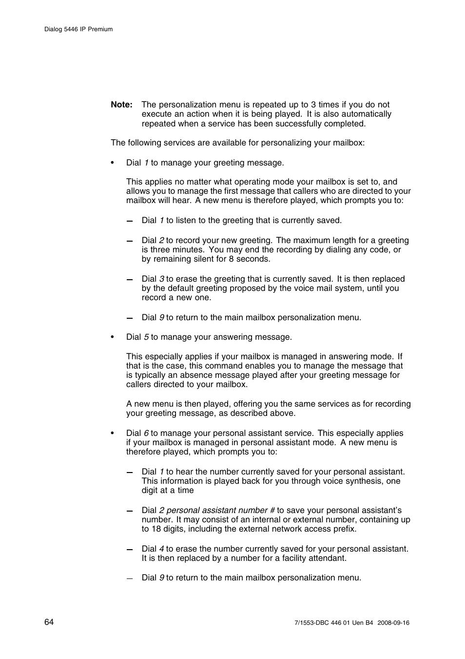 AASTRA 7446ip (5446ip) for MD Evolution User Guide EN User Manual | Page 70 / 106