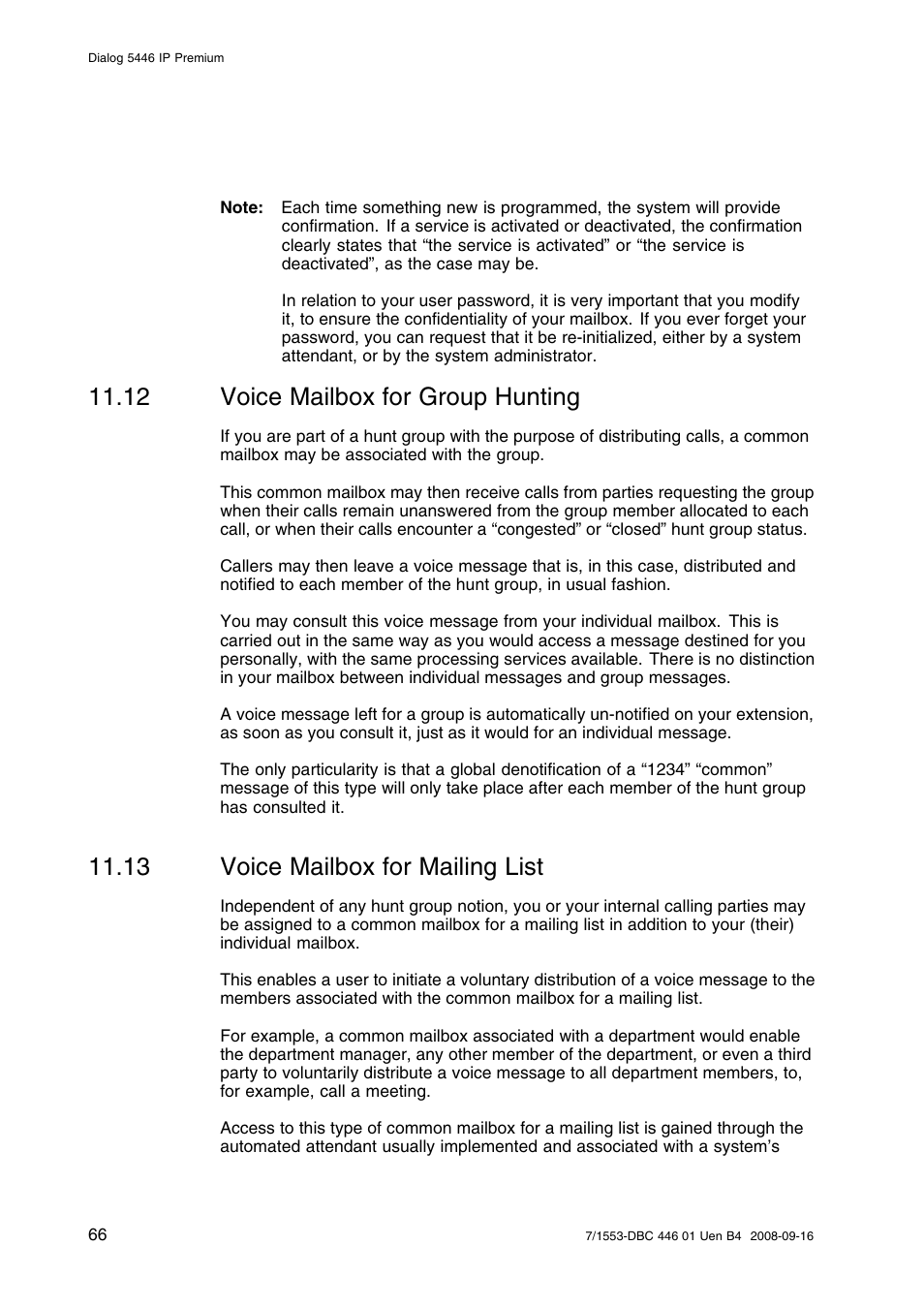 12 voice mailbox for group hunting, 13 voice mailbox for mailing list, Voice mailbox for group hunting | Voice mailbox for mailing list | AASTRA 7446ip (5446ip) for MD Evolution User Guide EN User Manual | Page 72 / 106