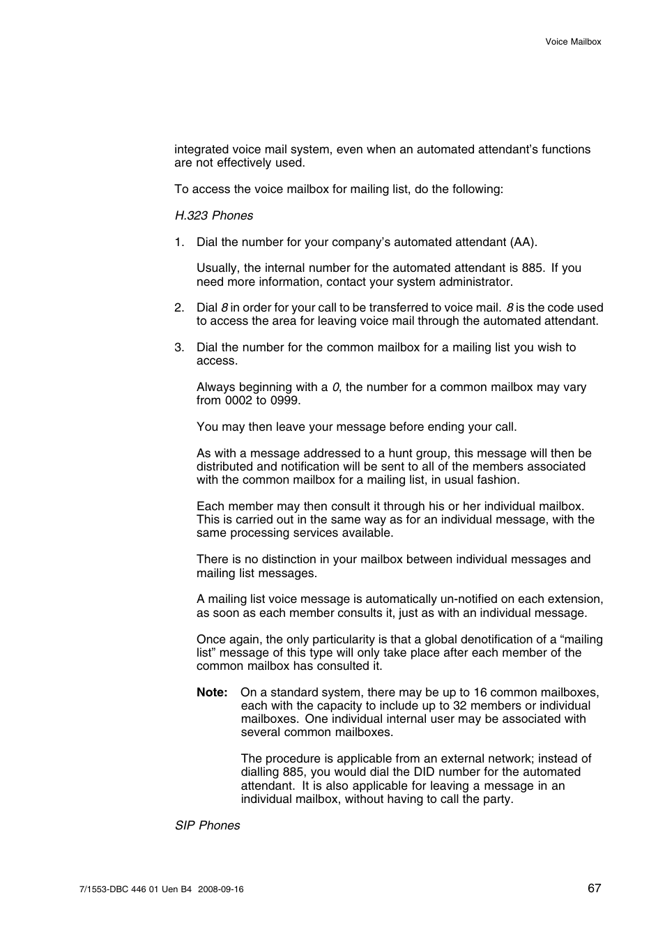 AASTRA 7446ip (5446ip) for MD Evolution User Guide EN User Manual | Page 73 / 106