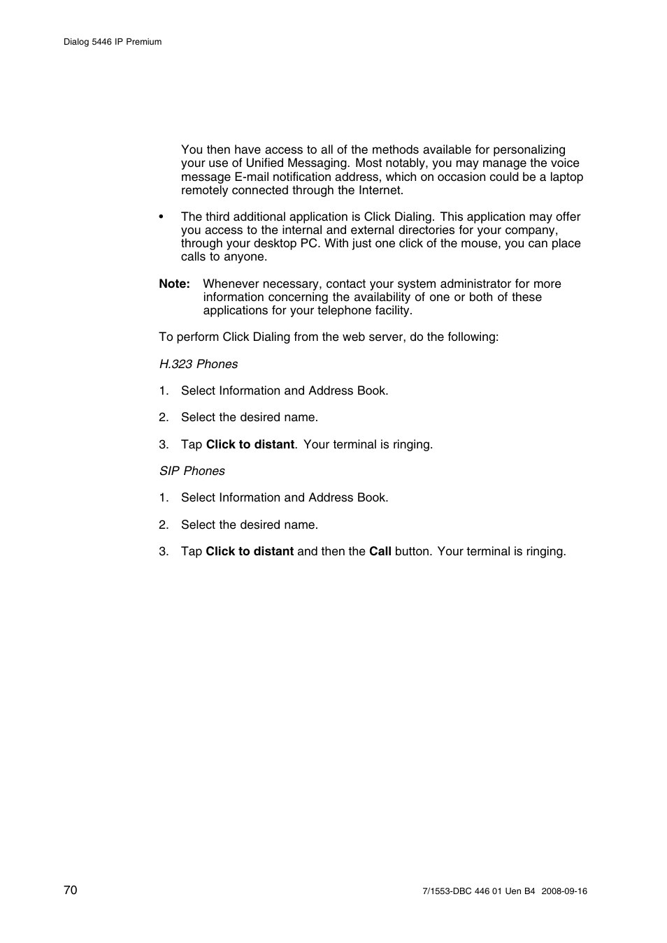 AASTRA 7446ip (5446ip) for MD Evolution User Guide EN User Manual | Page 76 / 106