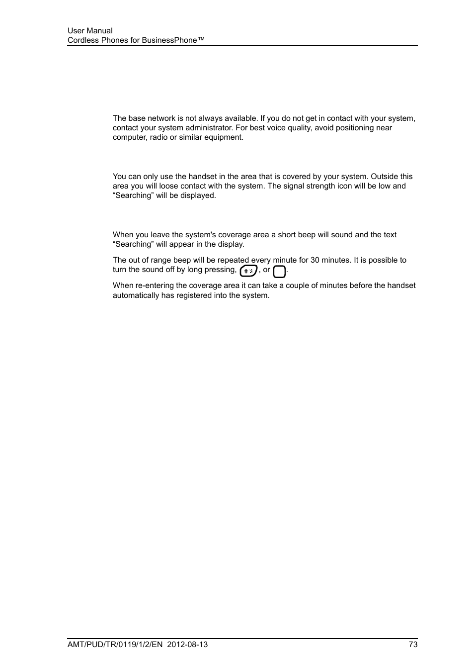 12 operation notice, 1 accessibility and voice quality | AASTRA DT4x3 for BusinessPhone User Guide EN User Manual | Page 79 / 96
