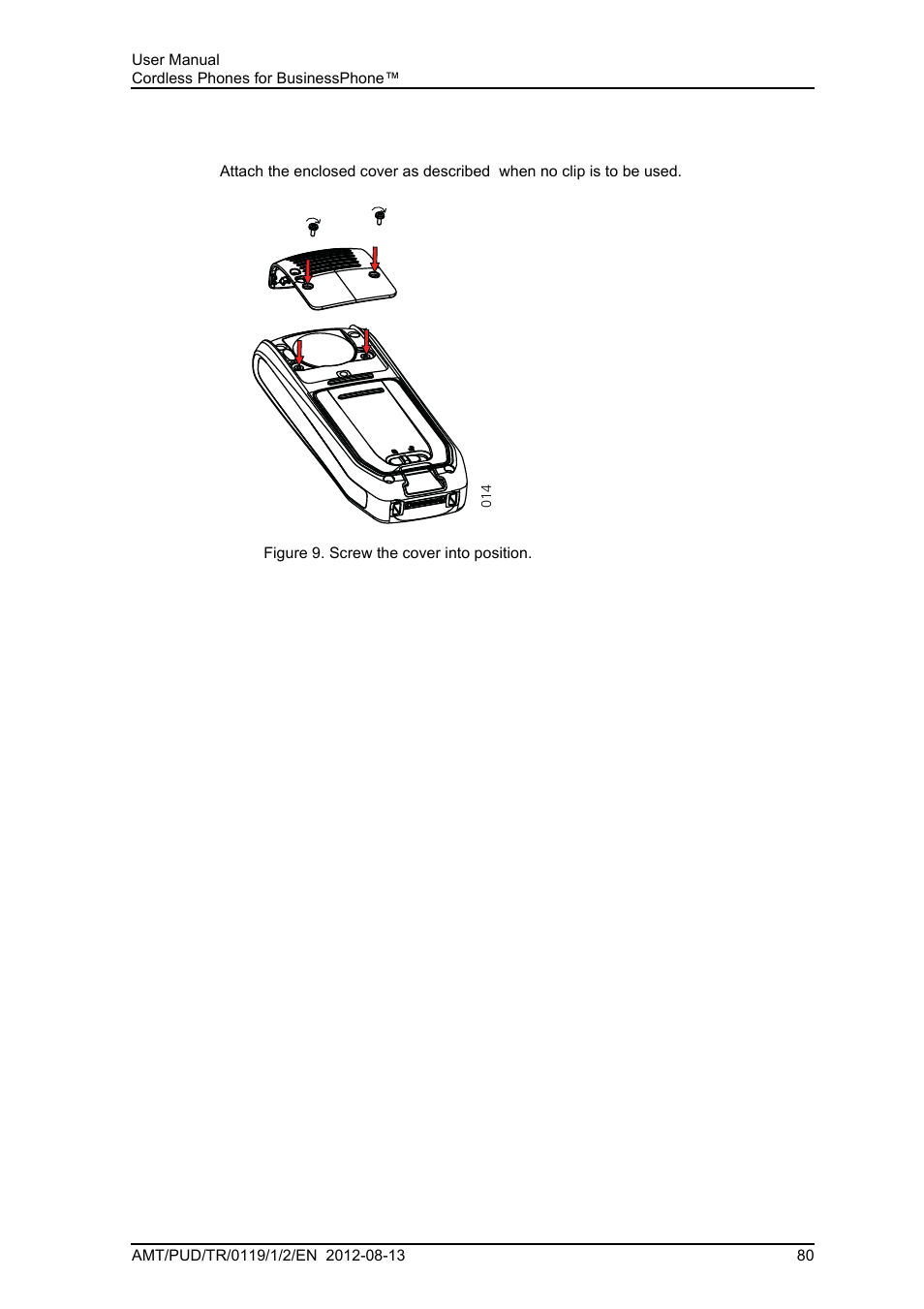 5 attach cover for no clip, 5 attach cover for no, Clip | AASTRA DT4x3 for BusinessPhone User Guide EN User Manual | Page 86 / 96