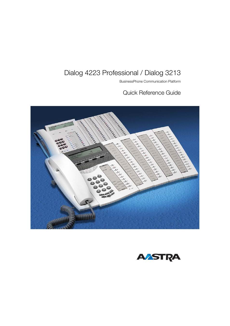 AASTRA 4223 Professional for BusinessPhone Quick Reference Guide User Manual | 40 pages