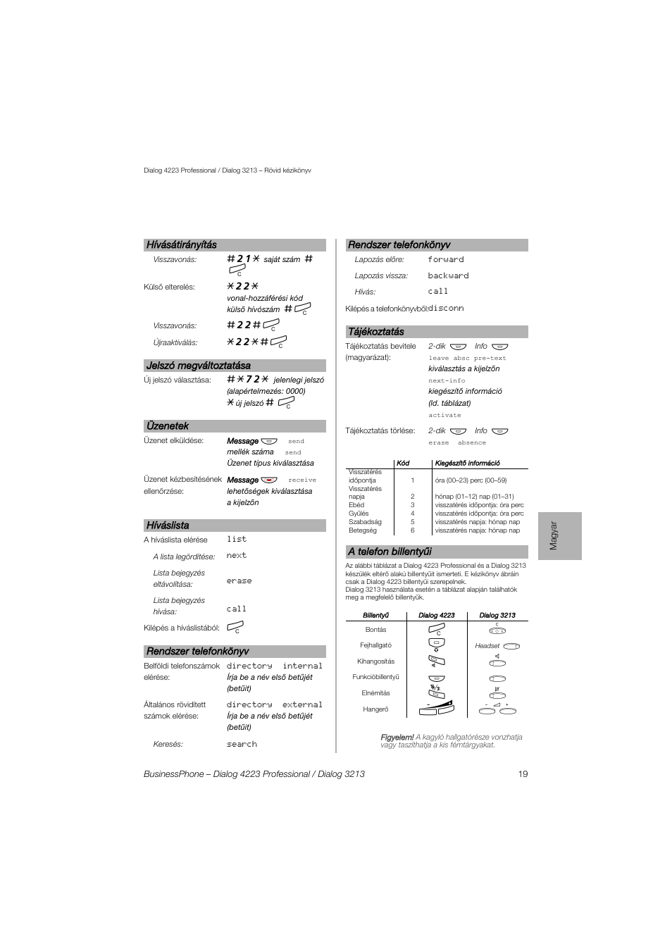 AASTRA 4223 Professional for BusinessPhone Quick Reference Guide User Manual | Page 19 / 40