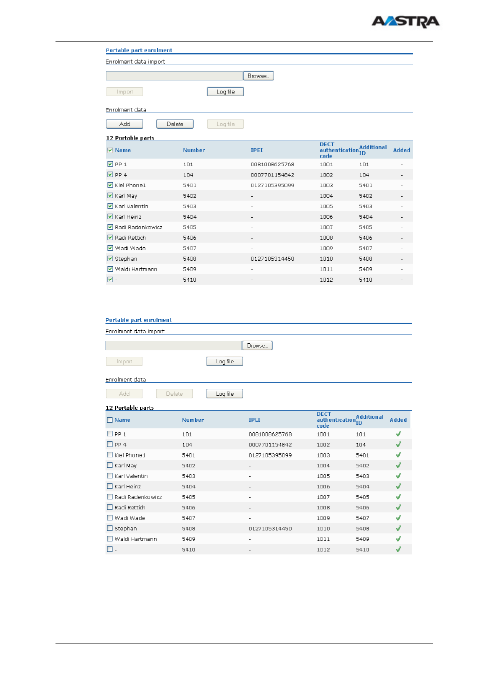 2 subscription | AASTRA SIP-DECT (Release 1.8)-Installation- and Administration Guide EN User Manual | Page 55 / 104