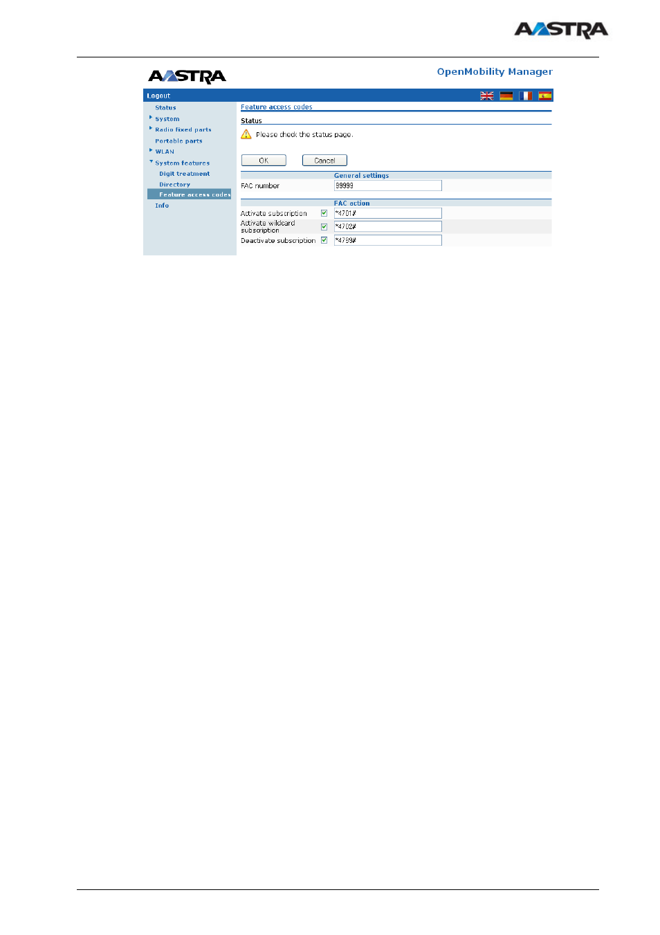 AASTRA SIP-DECT (Release 1.8)-Installation- and Administration Guide EN User Manual | Page 67 / 104