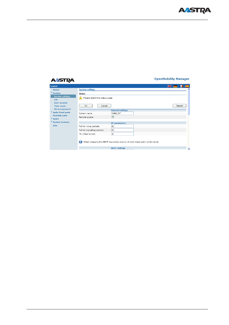 AASTRA SIP-DECT (Release 1.8)-Installation- and Administration Guide EN User Manual | Page 82 / 104