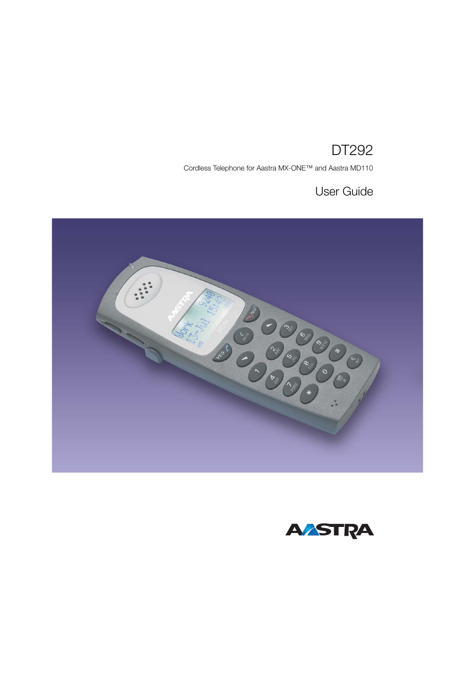 AASTRA DT292 for MX-ONE User Guide EN User Manual | 104 pages