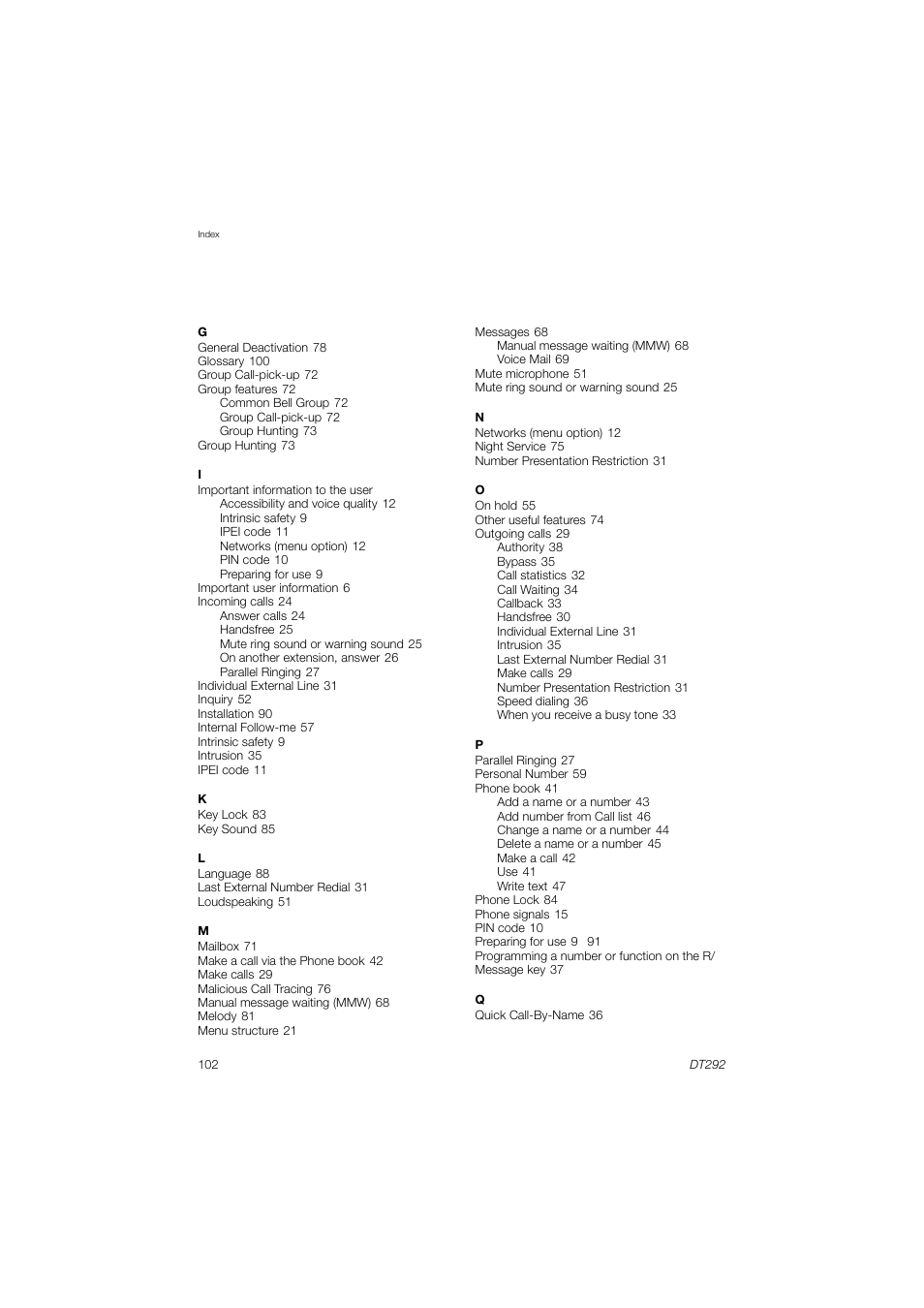 AASTRA DT292 for MX-ONE User Guide EN User Manual | Page 102 / 104