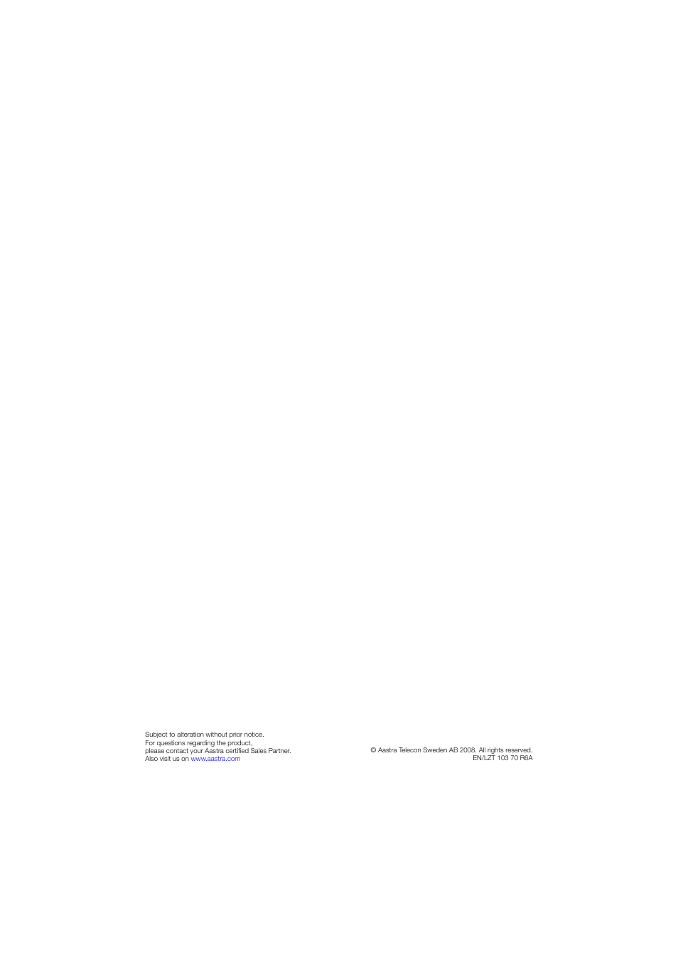 AASTRA DT292 for MX-ONE User Guide EN User Manual | Page 104 / 104
