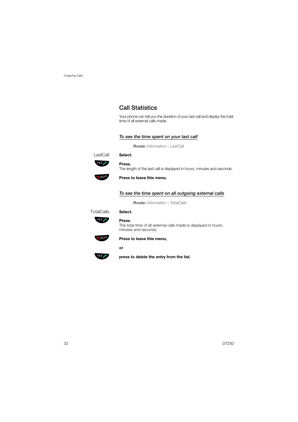 Call statistics | AASTRA DT292 for MX-ONE User Guide EN User Manual | Page 32 / 104