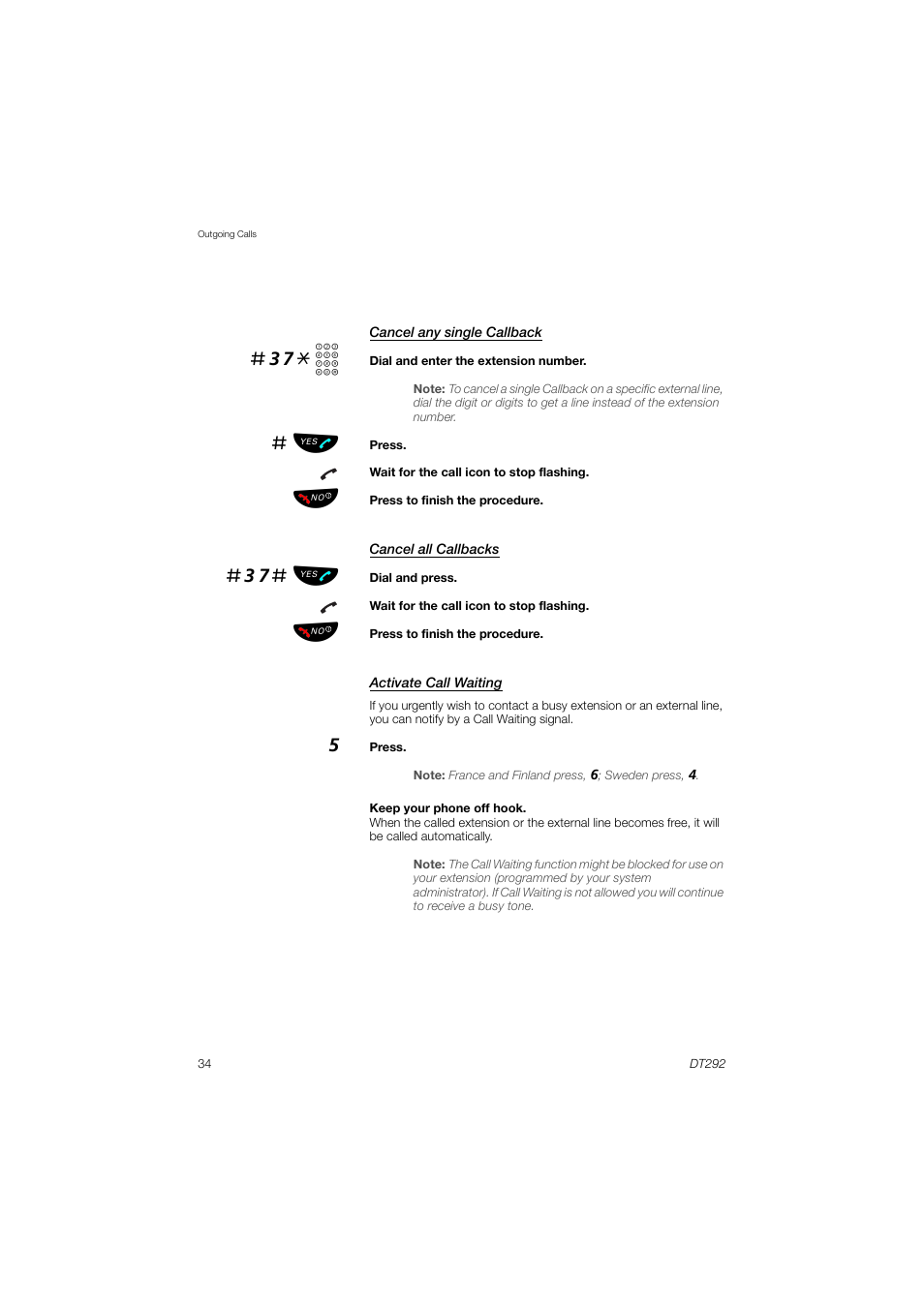 37* z, 37# ь ы | AASTRA DT292 for MX-ONE User Guide EN User Manual | Page 34 / 104