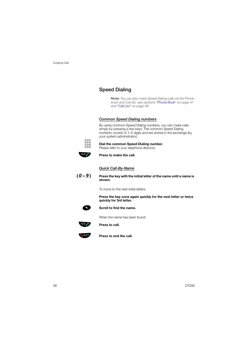 Speed dialing | AASTRA DT292 for MX-ONE User Guide EN User Manual | Page 36 / 104