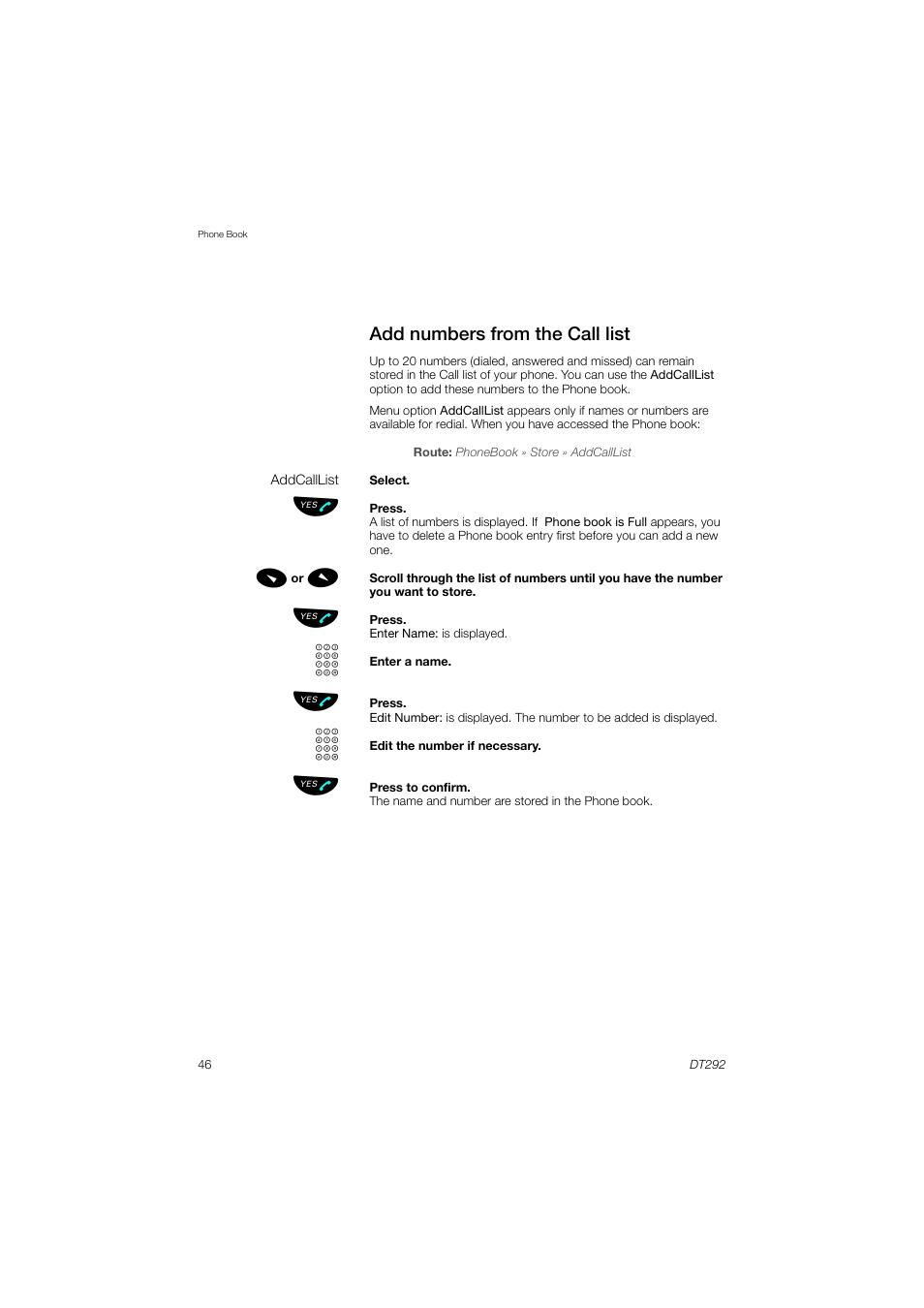 Add numbers from the call list | AASTRA DT292 for MX-ONE User Guide EN User Manual | Page 46 / 104