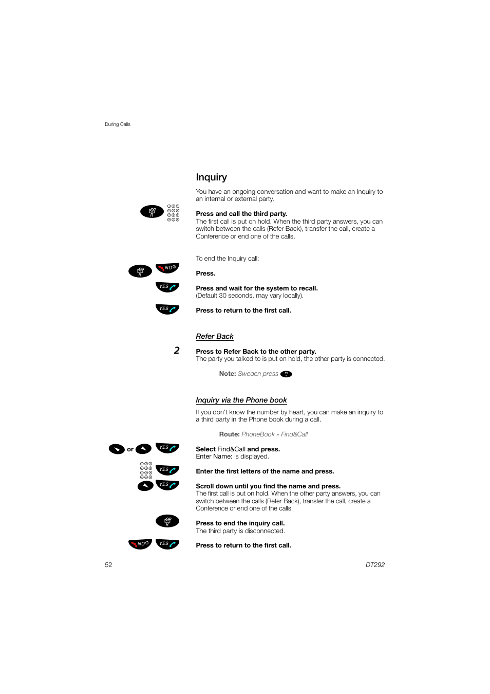 Inquiry, Mь ы, Zь ы | Ъщ ь ы | AASTRA DT292 for MX-ONE User Guide EN User Manual | Page 52 / 104