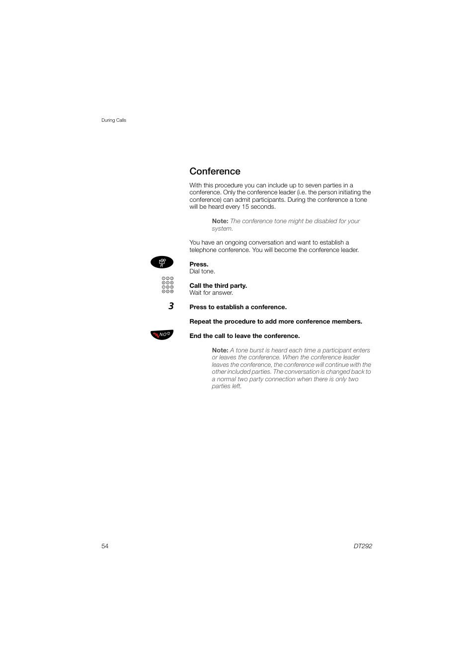 Conference | AASTRA DT292 for MX-ONE User Guide EN User Manual | Page 54 / 104