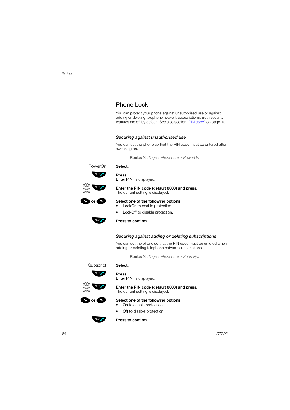 Phone lock, Zь ы | AASTRA DT292 for MX-ONE User Guide EN User Manual | Page 84 / 104