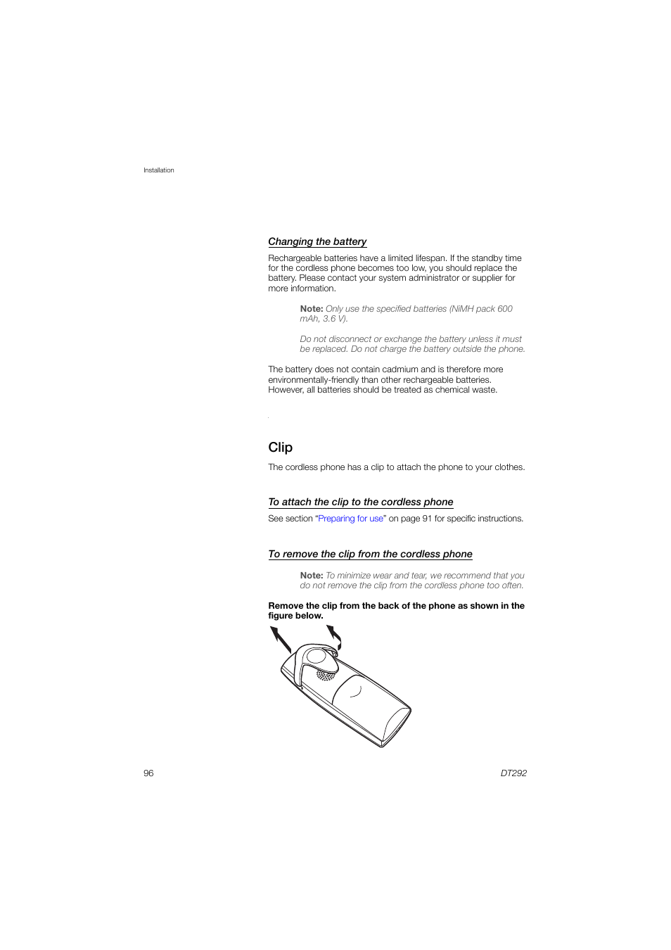 Clip | AASTRA DT292 for MX-ONE User Guide EN User Manual | Page 96 / 104