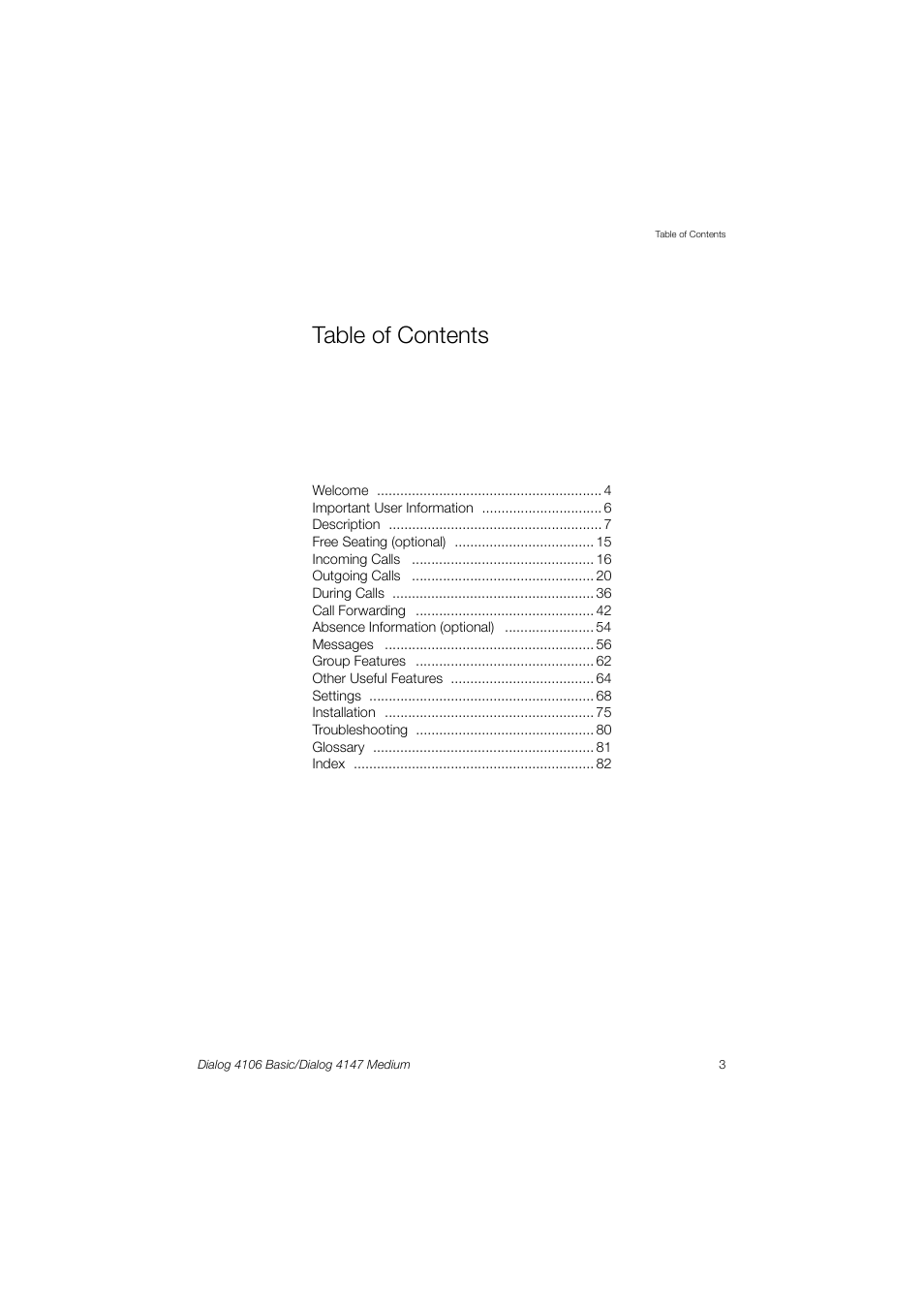 AASTRA 4147 Medium for MX-ONE (TSW) User Guide EN User Manual | Page 3 / 84
