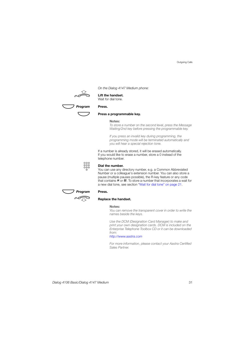 AASTRA 4147 Medium for MX-ONE (TSW) User Guide EN User Manual | Page 31 / 84