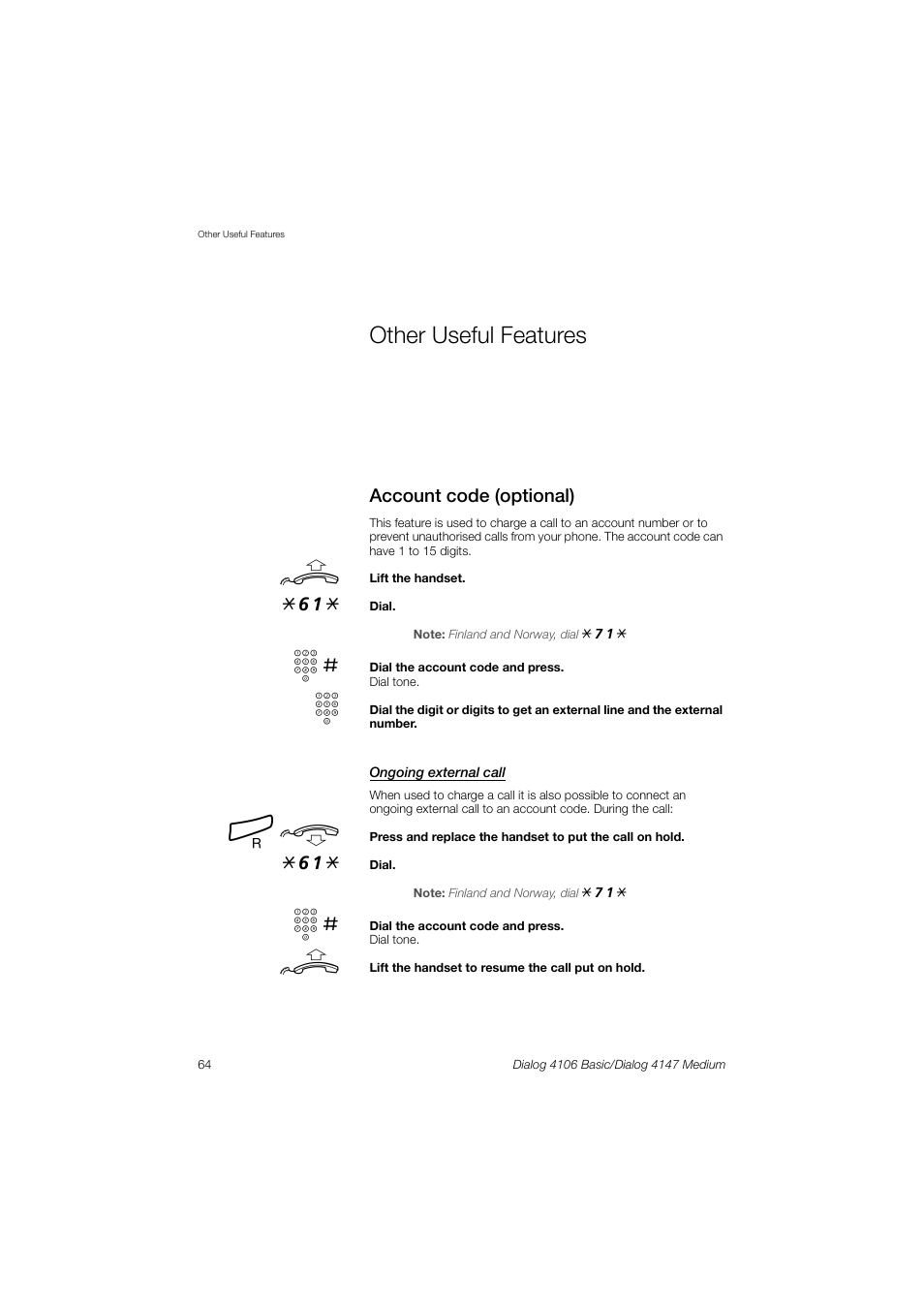 Other useful features | AASTRA 4147 Medium for MX-ONE (TSW) User Guide EN User Manual | Page 64 / 84