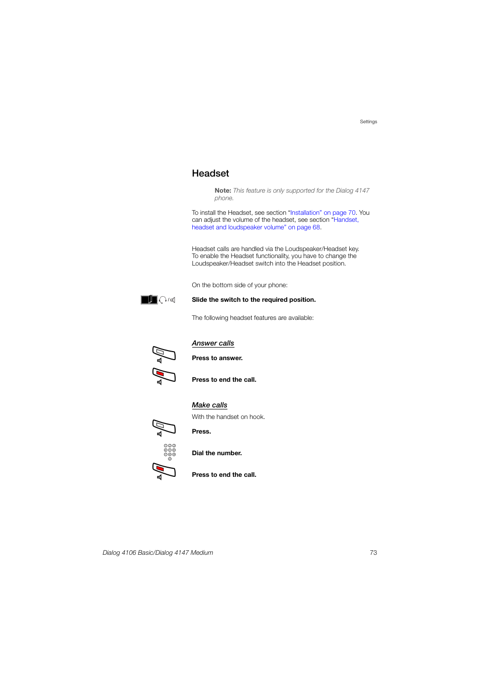 AASTRA 4147 Medium for MX-ONE (TSW) User Guide EN User Manual | Page 73 / 84