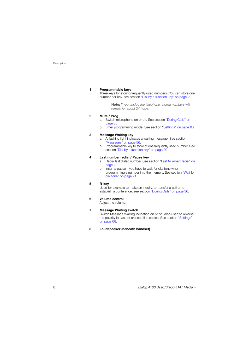 AASTRA 4147 Medium for MX-ONE (TSW) User Guide EN User Manual | Page 8 / 84