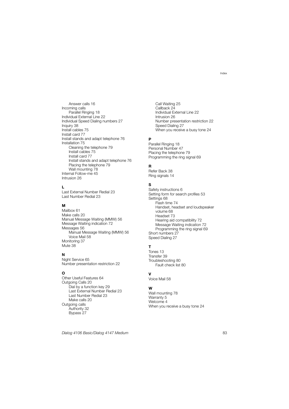 AASTRA 4147 Medium for MX-ONE (TSW) User Guide EN User Manual | Page 83 / 84