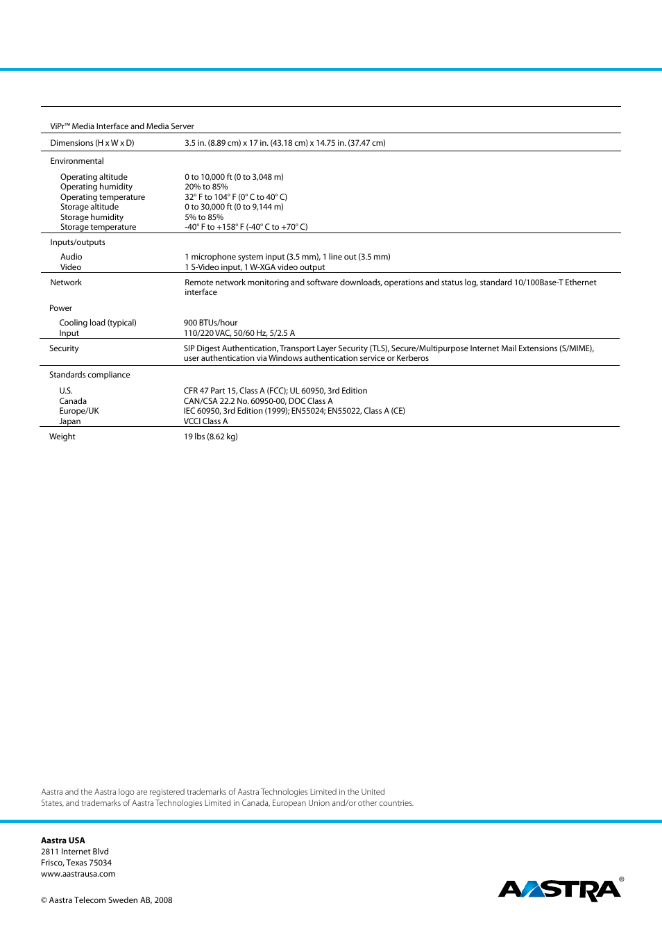 AASTRA ViPr system Install Guide EN User Manual | Page 4 / 4