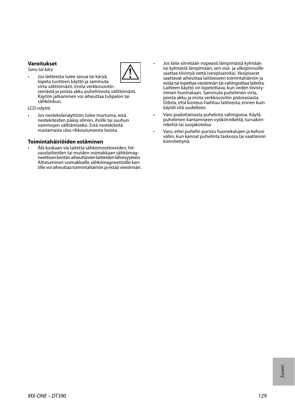 AASTRA DT390 for MX-ONE Quick Reference Guide User Manual | Page 129 / 148