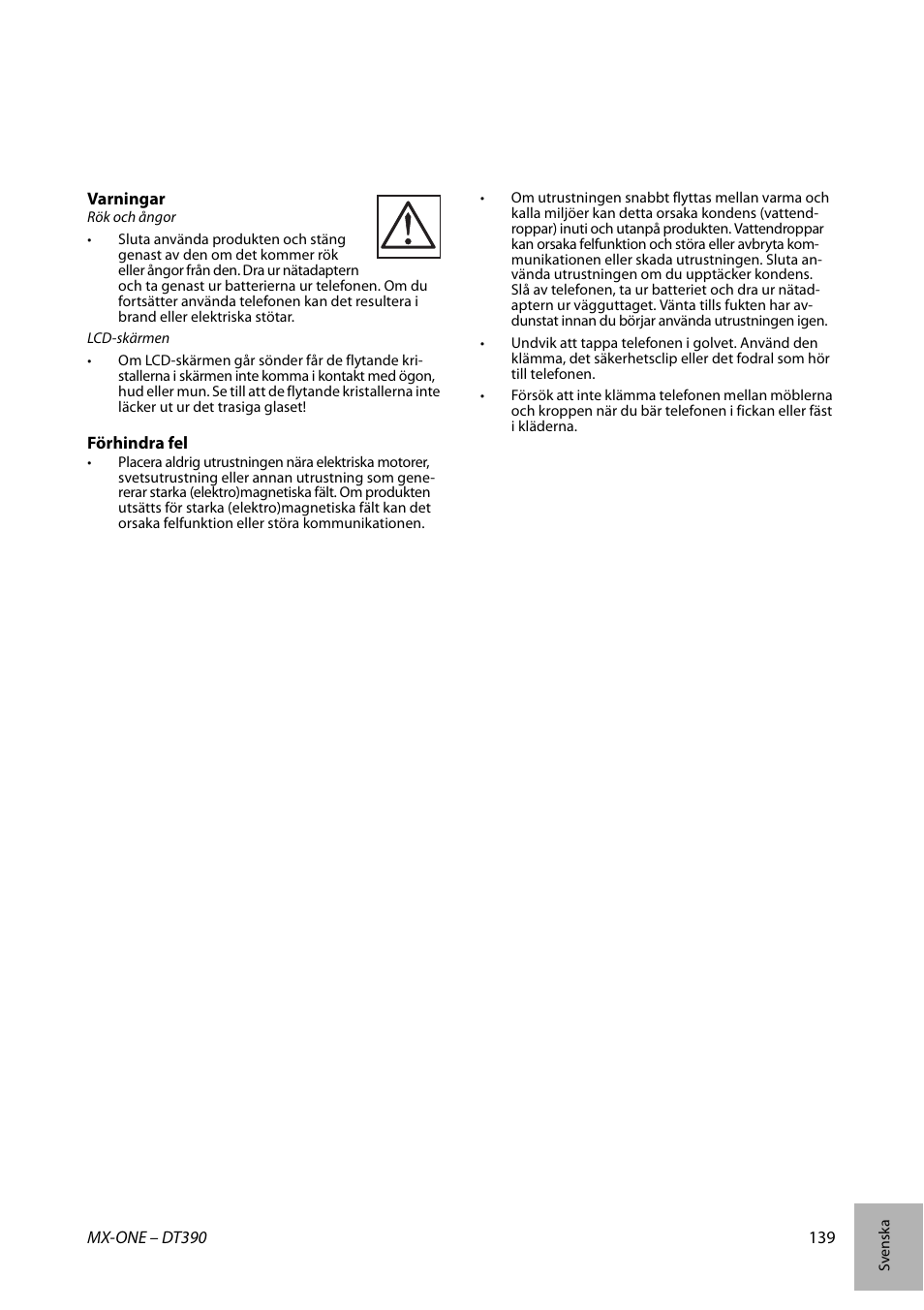 AASTRA DT390 for MX-ONE Quick Reference Guide User Manual | Page 139 / 148