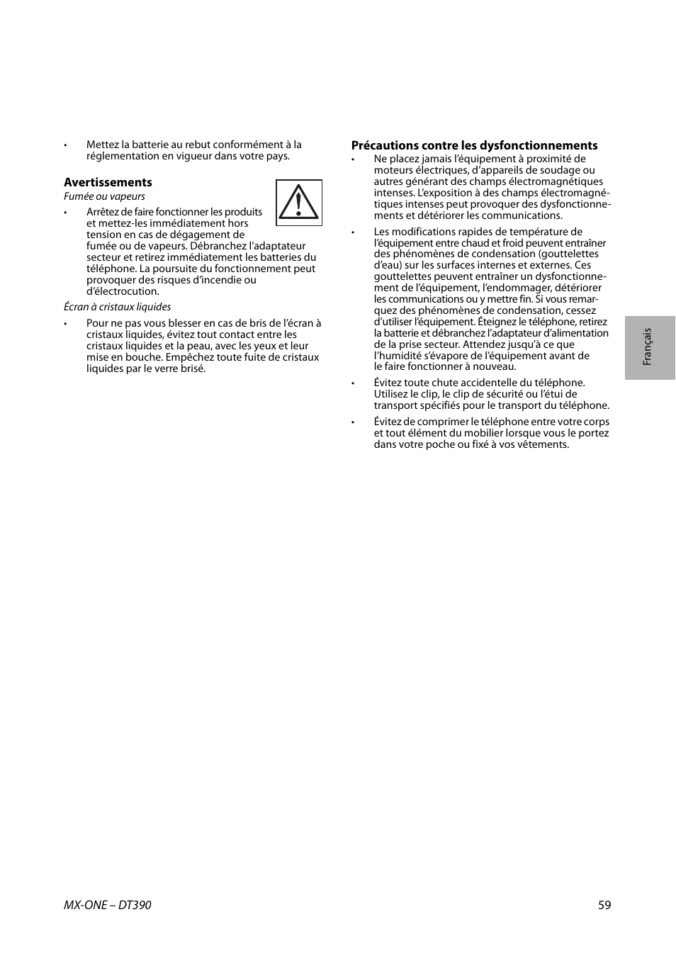 AASTRA DT390 for MX-ONE Quick Reference Guide User Manual | Page 59 / 148