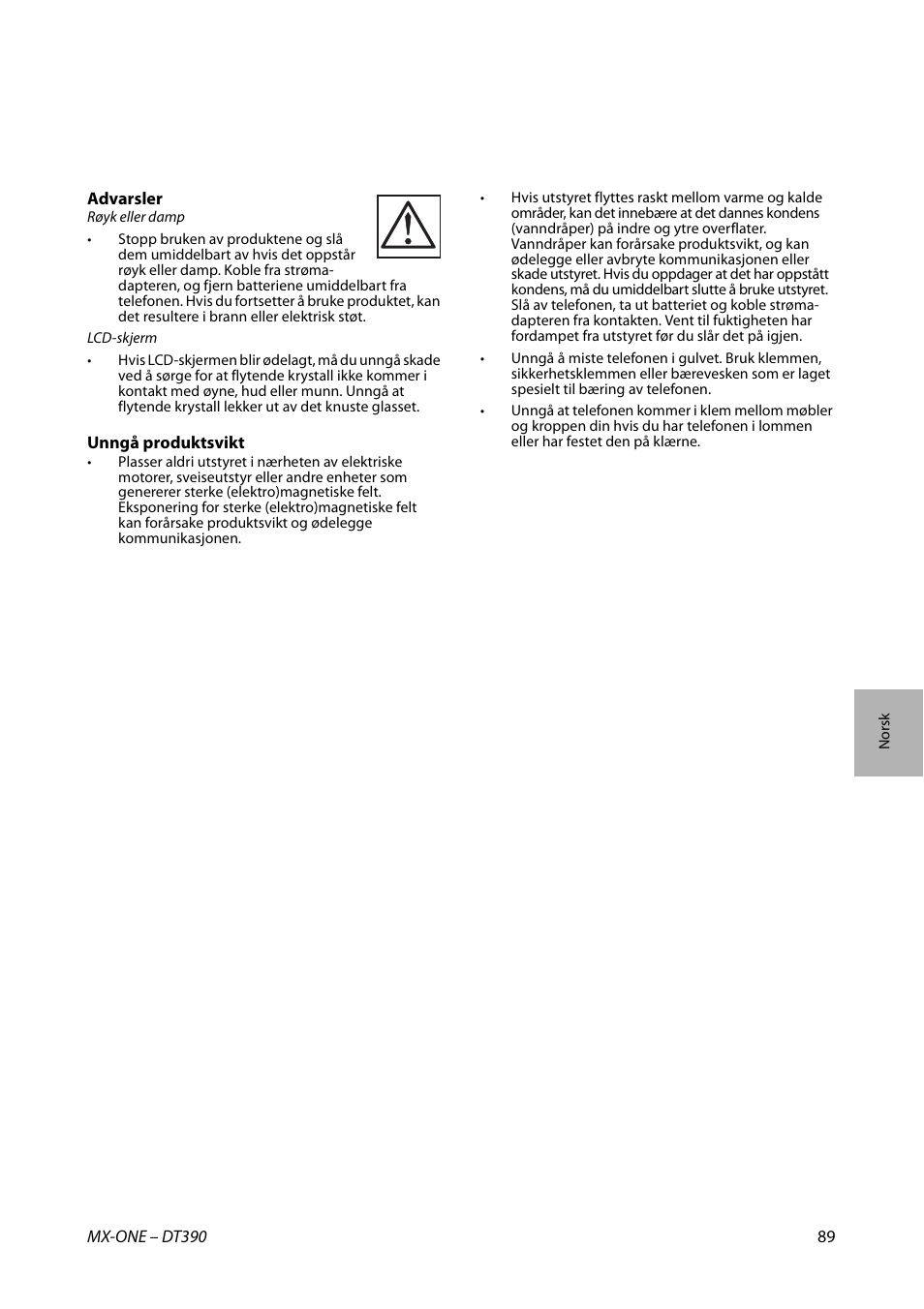 AASTRA DT390 for MX-ONE Quick Reference Guide User Manual | Page 89 / 148