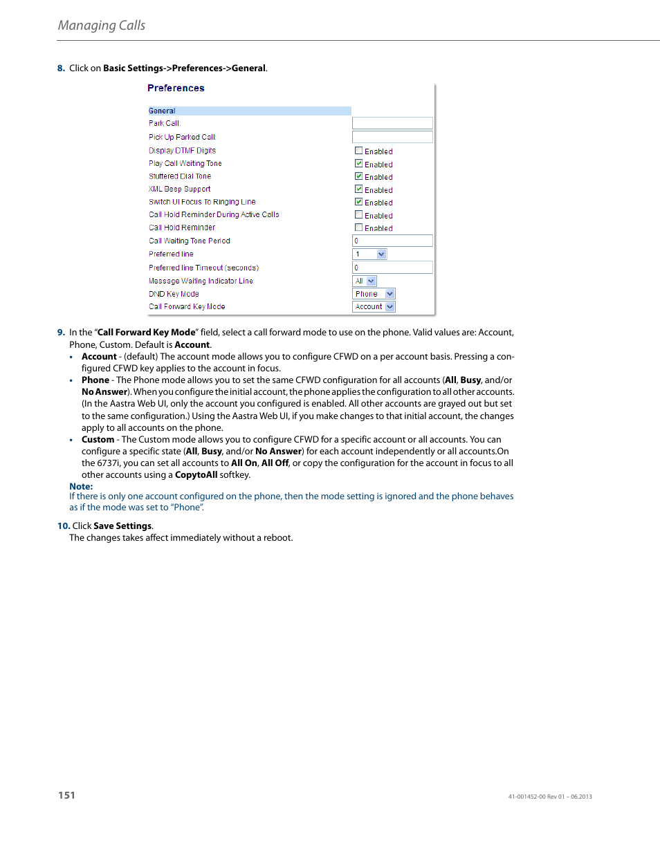 Managing calls | AASTRA 6737i User Guide EN User Manual | Page 158 / 214