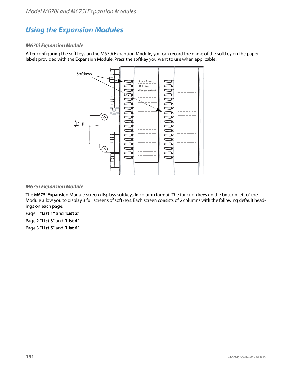 Using the expansion modules, M670i expansion module, M675i expansion module | AASTRA 6737i User Guide EN User Manual | Page 198 / 214