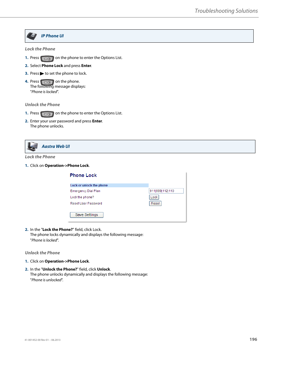 Troubleshooting solutions | AASTRA 6737i User Guide EN User Manual | Page 203 / 214
