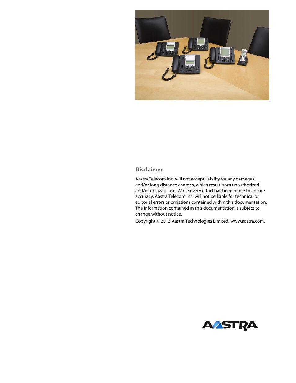 Disclaimer | AASTRA 6737i User Guide EN User Manual | Page 214 / 214