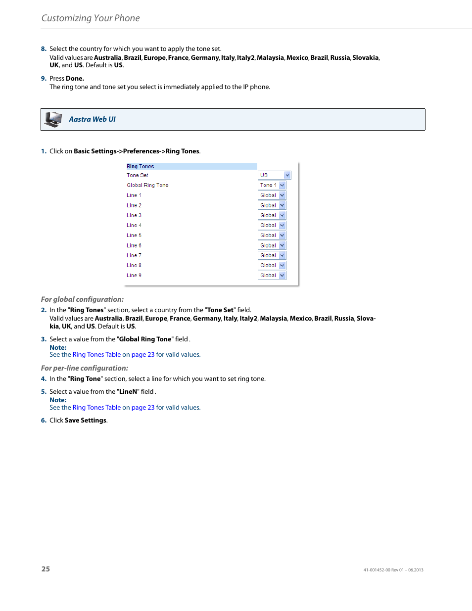 Customizing your phone | AASTRA 6737i User Guide EN User Manual | Page 32 / 214