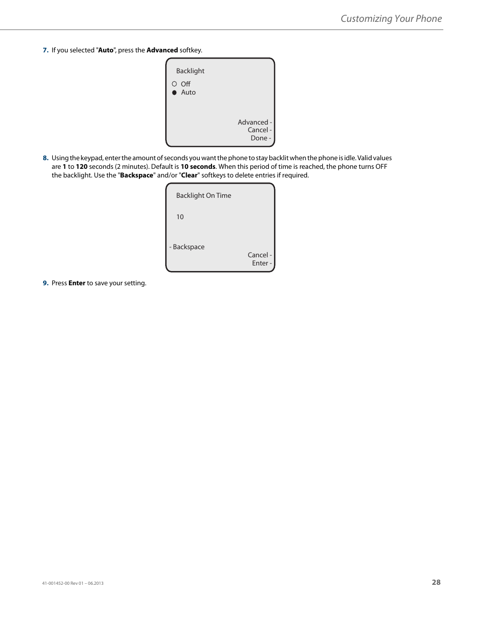 Customizing your phone | AASTRA 6737i User Guide EN User Manual | Page 35 / 214