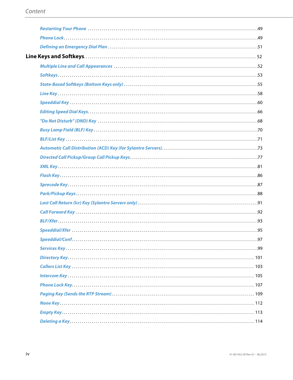 Content | AASTRA 6737i User Guide EN User Manual | Page 4 / 214