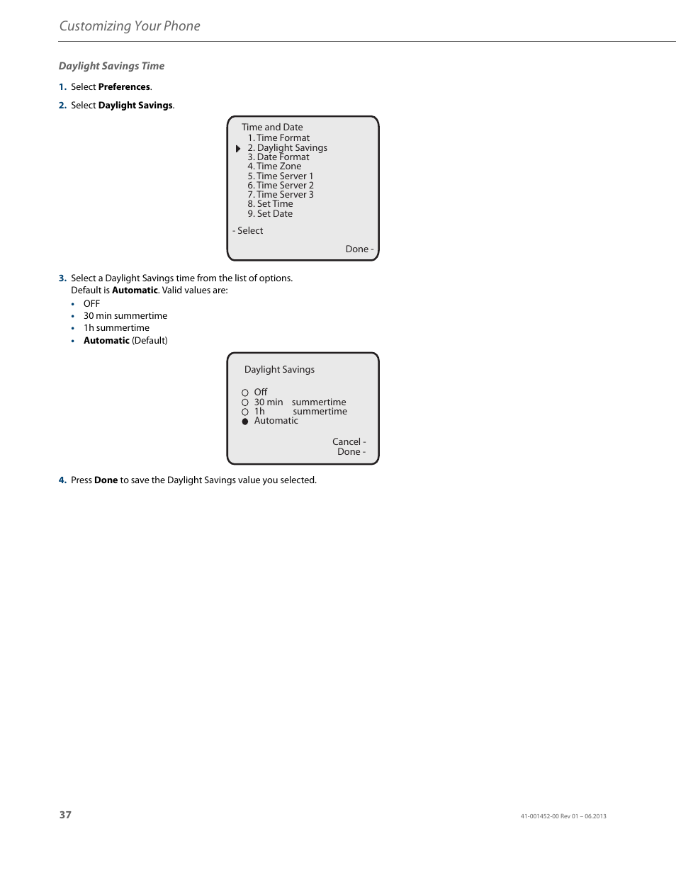 Customizing your phone | AASTRA 6737i User Guide EN User Manual | Page 44 / 214