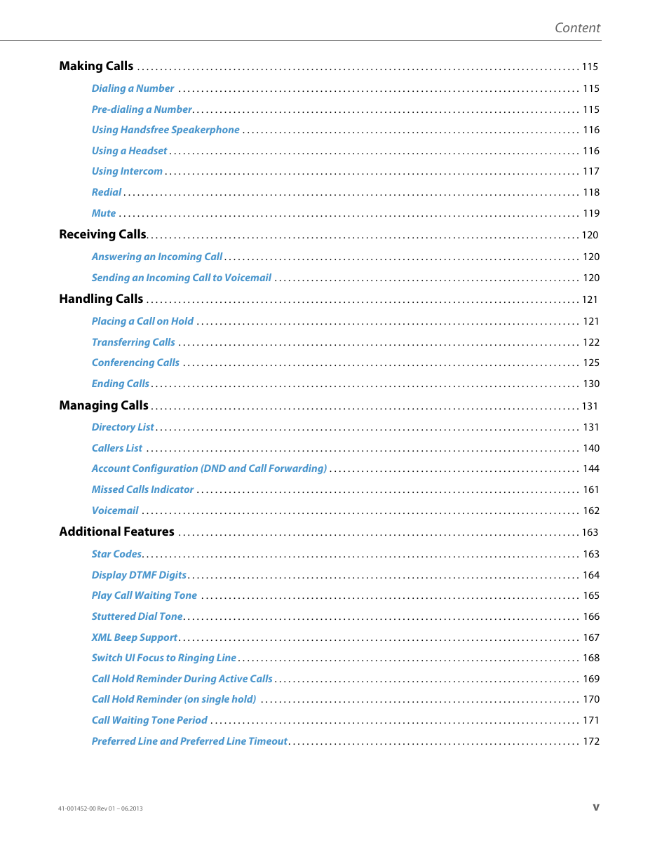 Content | AASTRA 6737i User Guide EN User Manual | Page 5 / 214