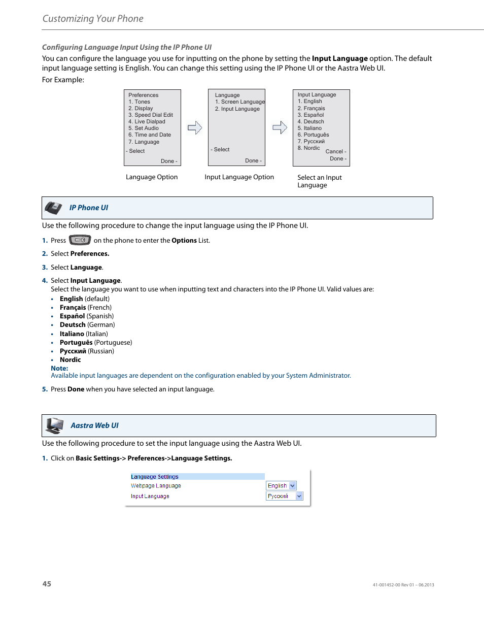 Customizing your phone | AASTRA 6737i User Guide EN User Manual | Page 52 / 214