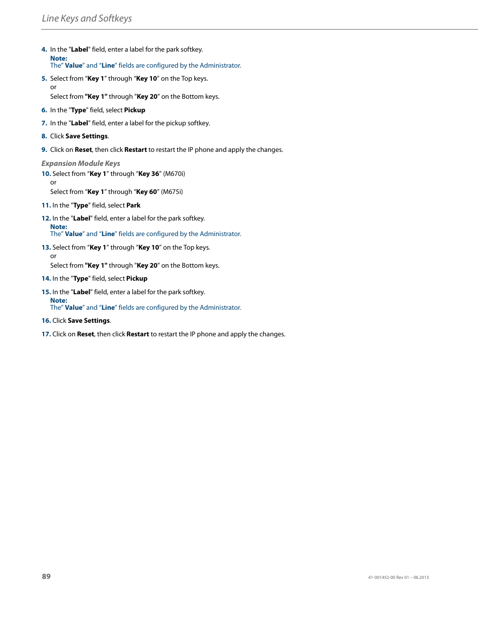 Line keys and softkeys | AASTRA 6737i User Guide EN User Manual | Page 96 / 214