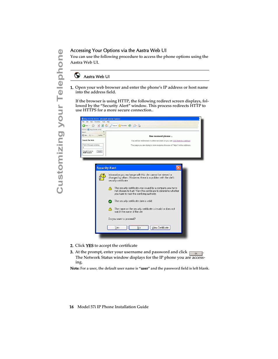 Accessing your options via the aastra web ui, Customizing your telephone | AASTRA 6757i Installation Guide EN User Manual | Page 22 / 40