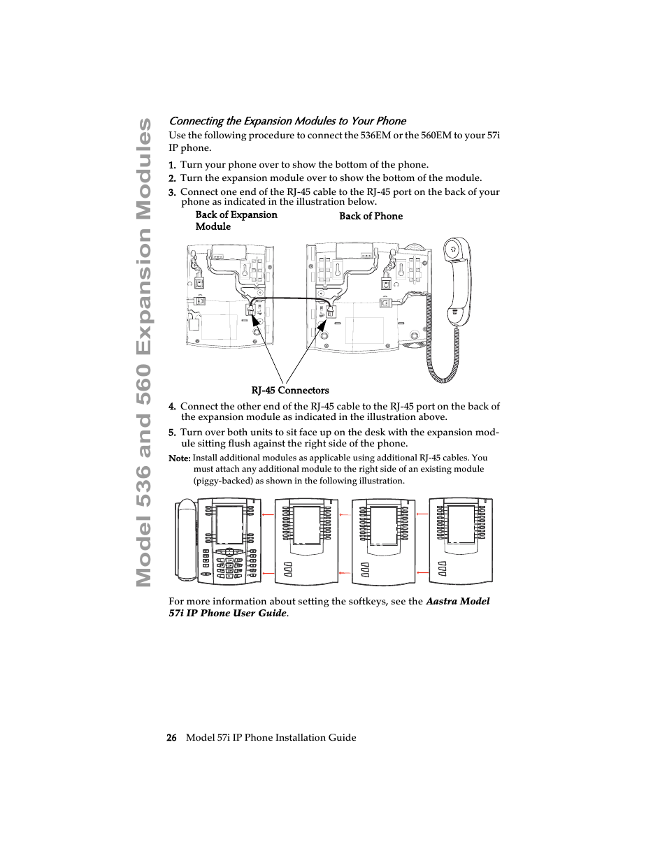 Connecting the expansion modules to your phone | AASTRA 6757i Installation Guide EN User Manual | Page 32 / 40