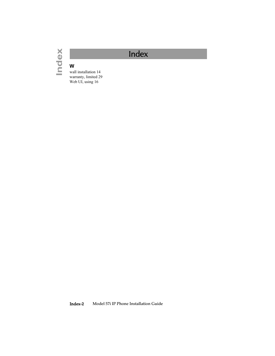Index | AASTRA 6757i Installation Guide EN User Manual | Page 38 / 40