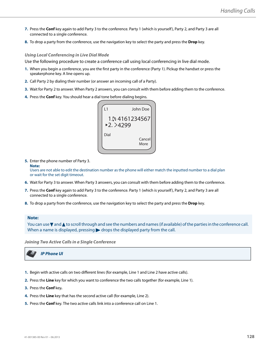 Handling calls | AASTRA 6757i User Guide EN User Manual | Page 135 / 216