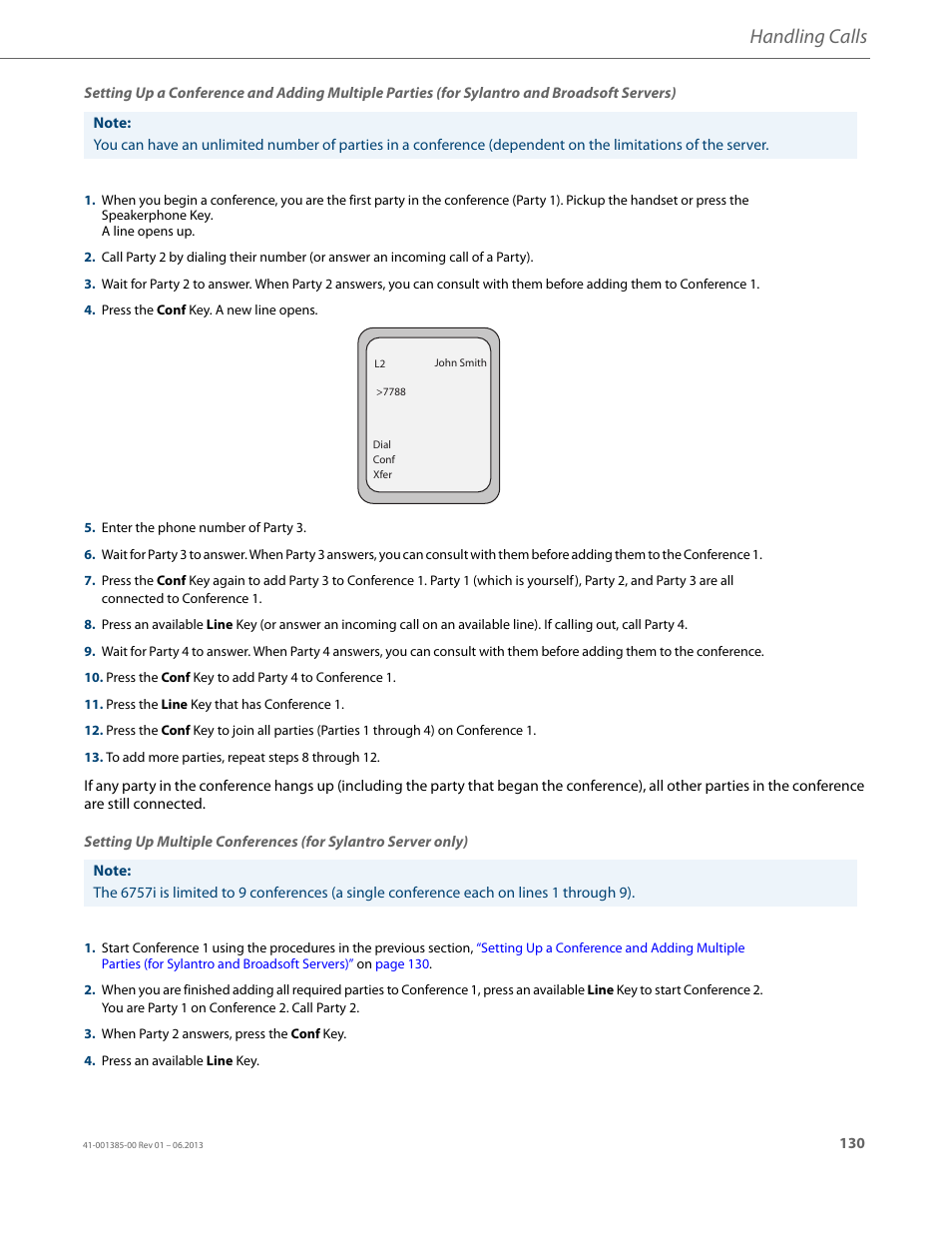 Handling calls | AASTRA 6757i User Guide EN User Manual | Page 137 / 216