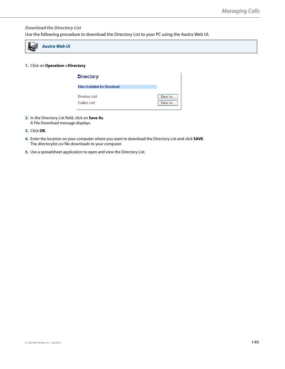 Managing calls | AASTRA 6757i User Guide EN User Manual | Page 147 / 216